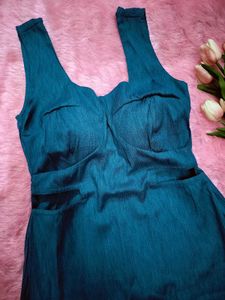 Teal Cutout Mini Dress