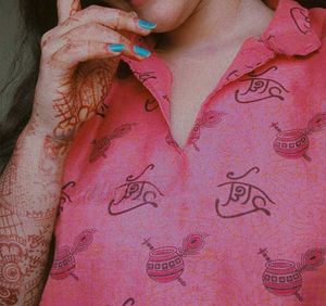 Pink Kurti with Indian Design