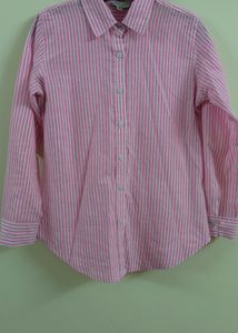 Pink Striped Button-Down Formal Shirt
