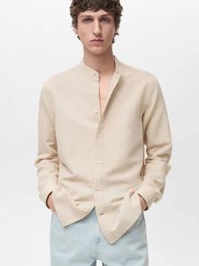 Mango man Casual Beige Shirt