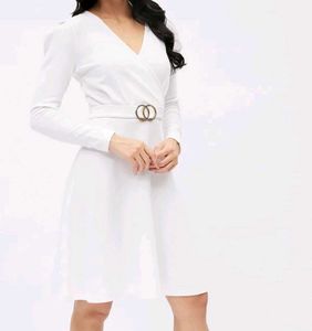 Elegant White Wrap Dress...