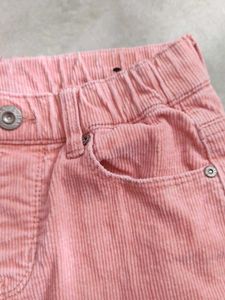 Girls Peach Corduroy Flare Pants