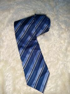 Striped Blue Tie Pure Silk From Italy