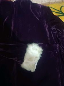 Purple Velvet Jacket w/ Fur Trim