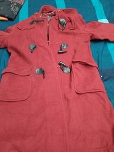 Burgundy Toggle Coat