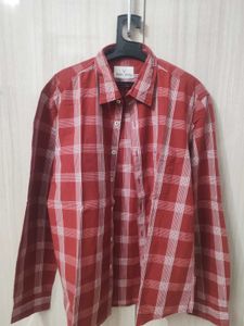 Allen Solly Red Checkered Shirt