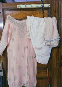 Peach Pink Stone Suit Set