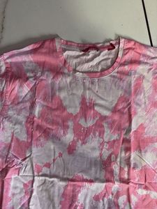 Pink Tie-Dye Tee &amp; Blue Pants Set