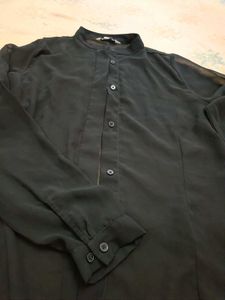 Sheer Black Long Sleeve Shirt