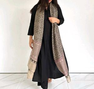 Elegant Black Kurti Set with Printed Dupatta