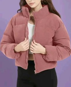 Pink Corduroy Puffer Jacket