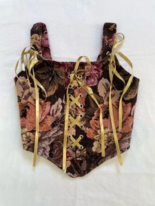 Floral Tapestry Lace Corset Top