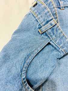 Vintage Button-Front Denim Mini Skirt