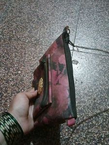 Floral Crossbody Bag with Chain