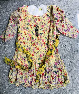 Vintage Green Floral Baby Outfit