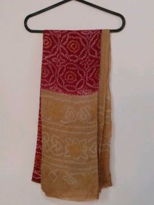 Red &amp; Beige Indian Scarf