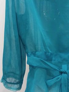 Teal Ruffle Blouse