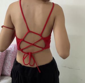 Garage red Back less Crop Top ❤️
