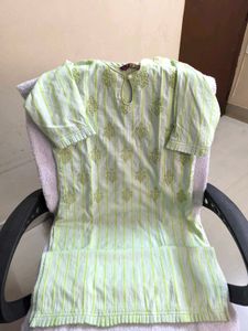 Lime Striped Tunic Top