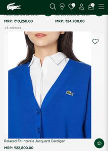 Lacoste Blue Cardigan