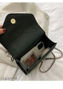 Stylish Black Quilted Crossbody Bag