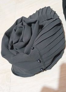 Blck ready to wear Hijab+ Grey🧣