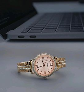 Fossil Rose Gold Crystal Watch
