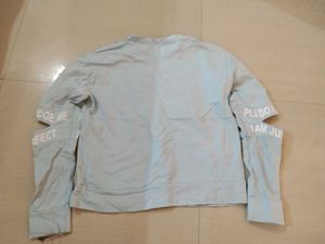 Light Blue Graphic Print Long Sleeve