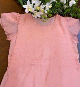 Peach Flutter Sleeve Top