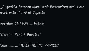Angraka Pattern Kurti With Lace