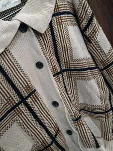 Plaid Knit Korean Cardigan