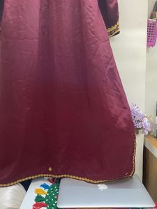 Embroidered Maroon Dress