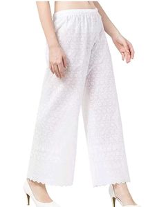 White Chikankari Plazo