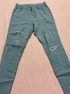 Ripped Light Wash Jeggings
