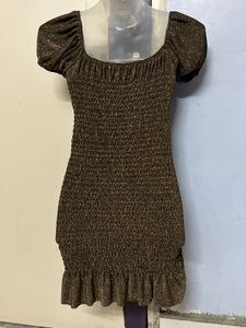 Pintrest Padded Full Glitter Party Wear Mini Piece