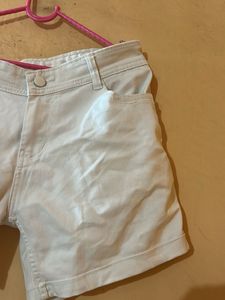 White Denim Shorts