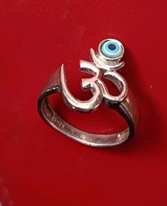 Evil Eye Om pure 925 silver ring