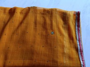 Gorgeous  Orange Embroidered Saree