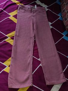 Dusty Rose Wide Leg Jeans
