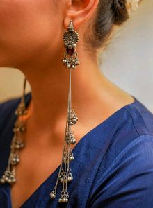 Silver Toned Kashmiri Earrings