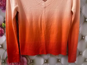 Ombre V-Neck Knit Sweater