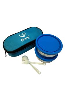 Blue Tiffin Bag With 2 Compartments