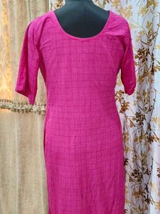 Pink Checkered Kurta