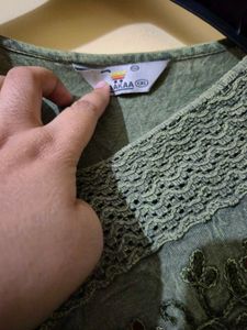Embroidered Green Top