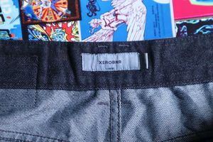 Pleated Front Dark Wash Denim Pants