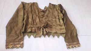 Silk Choli-suit (Mehandi-green Colour) For Women