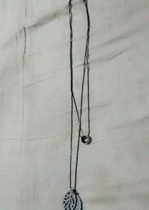 Leaf Pendant Necklace And Eiffel Tower Chain