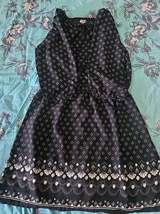 Black &amp; White Print Mini Dress