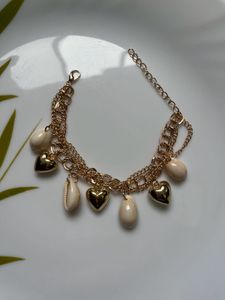 Heart &amp; Shell Charm Bracelet