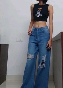 SAVANA blue Ripped Jeans Buy FASTTT